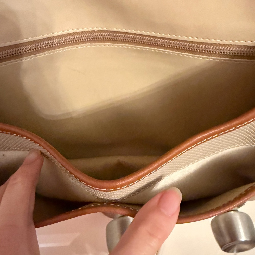 Longchamp Elegant Brown and Cream Crossbody shoulder Bag - Picture 9 of 9
